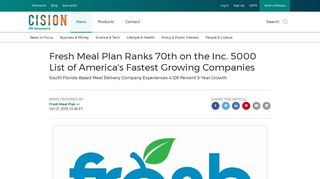 Fresh Meal Plan Ranks 70th on the Inc. 5000 List of America's Fastest ...