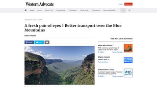 A fresh pair of eyes | Better transport over the Blue Mountains ...
