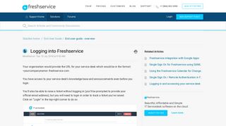 Logging into Freshservice : freshservice
