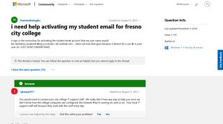 i need help activating my student email for fresno city college ...
