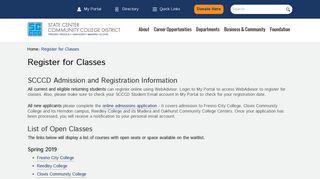 Register for Classes - State Center Community College District