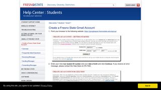 Create a Fresno State Gmail Account