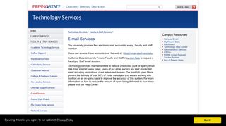 E-mail Services - Fresno State