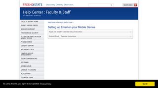 Setting up Email on your Mobile Device - Fresno State