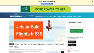 Jetstar Friday Fare Frenzy! Domestic flights from $35 - I Know The Pilot