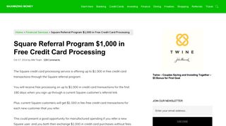 Square Referral Program $1,000 in Credit Card Processing
