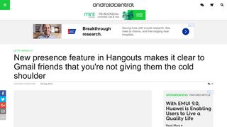 New presence feature in Hangouts makes it clear to Gmail friends that ...