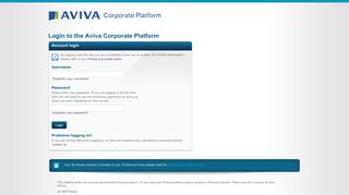 Login to the Aviva Corporate Platform