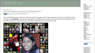Make Photo Collage Of your Facebook Friends Using Friend Matrix