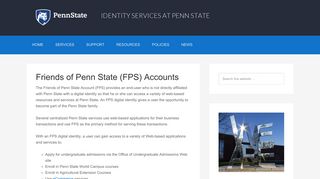 Friends of Penn State (FPS) Accounts - Identity Services at Penn State