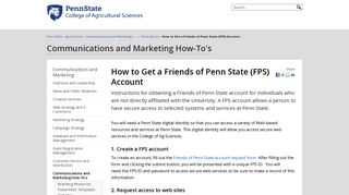 How to Get a Friends of Penn State (FPS) Account — Communications ...