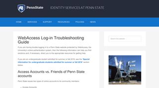 WebAccess Log-in Troubleshooting Guide - Identity Services at Penn ...