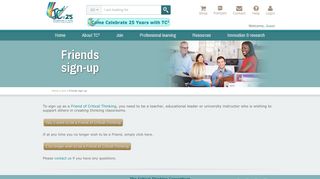 Friends sign-up - The Critical Thinking Consortium