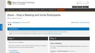 Zoom - Host a Meeting and Invite Participants | Office of Information ...