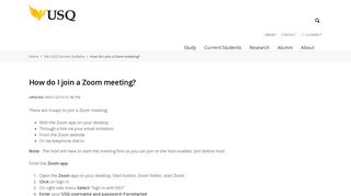 How do I join a Zoom meeting?: Ask USQ Current Students