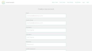 Create a new account - What Friends Do