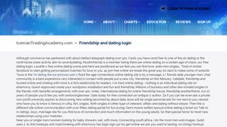 Friendship and dating login - Iceman Trading Academy