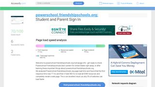 Access powerschool.friendshipschools.org. Student and Parent Sign In
