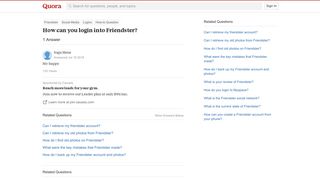 How to login into Friendster - Quora