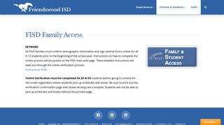 Family Access | Friendswood ISD