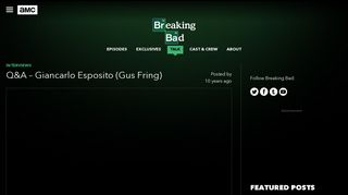 Blogs - Breaking Bad - Q&A – Giancarlo Esposito (Gus Fring) - AMC