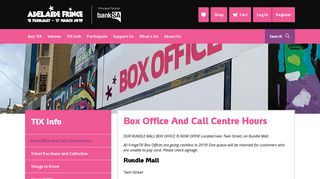 Box Office Hours | Adelaide Fringe - 15 February - 17 March 2019