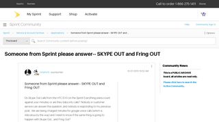 Someone from Sprint please answer-- SKYPE OUT and ... - Sprint ...