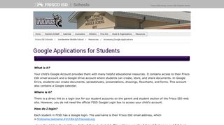 Accessing Google Applications - Frisco ISD Schools
