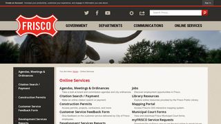Online Services | Frisco, TX - Official Website