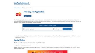Frito-Lay Job Application - Apply Online