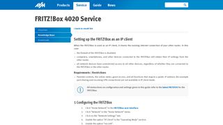 Set up the FRITZ!Box as an IP client - Knowledge Base | AVM ...