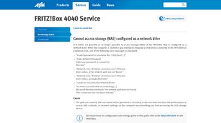 Cannot access storage (NAS) configured as a network drive - AVM