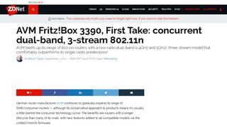 AVM Fritz!Box 3390, First Take: concurrent dual-band, 3-stream ...