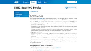 MyFRITZ! login failed - Knowledge Base | AVM International