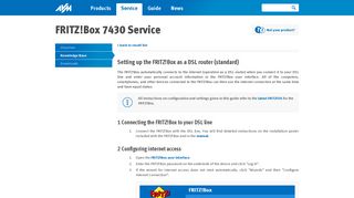 Setting up the FRITZ!Box as a DSL router (standard) - AVM