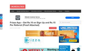 Frizza App Trick- Get Rs.10 on Sign Up and Rs.15 Per Referral