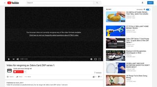 Video för rengöring av Zebra Card ZXP series 1. - YouTube