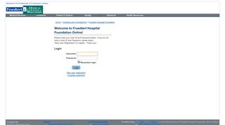 User Login - Froedtert Hospital Foundation, Inc.
