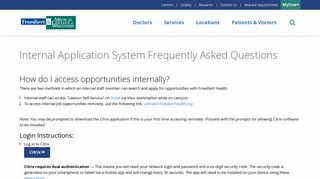 Internal Application FAQ - Froedtert