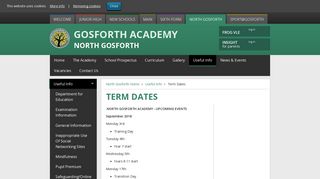 Term Dates - Gosforth Academy