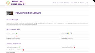 Froguts Dissection Software | OSAPAC / CCPALO