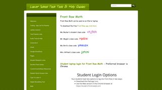 Front Row Math - Student Login - Lower School Tech Tools & Help ...