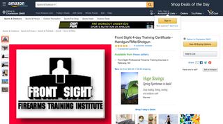 Amazon.com : Front Sight 4-day Training Certificate - Handgun/Rifle ...