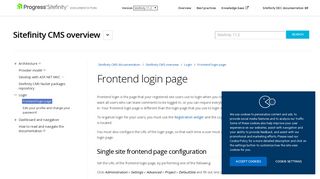 Frontend login page - Sitefinity CMS overview