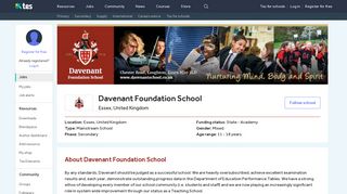 Davenant Foundation School - Tes Jobs