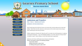 Admissions and Transfers | Gearies Primary School