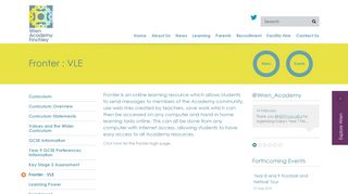 Fronter : VLE - Welcome to Wren Academy