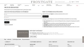 Sign In/Register - Frontgate