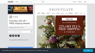 Frontgate: Final Day: 25% off + FREE shipping sitewide | Milled