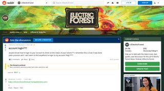 account login??? : ElectricForest - Reddit
